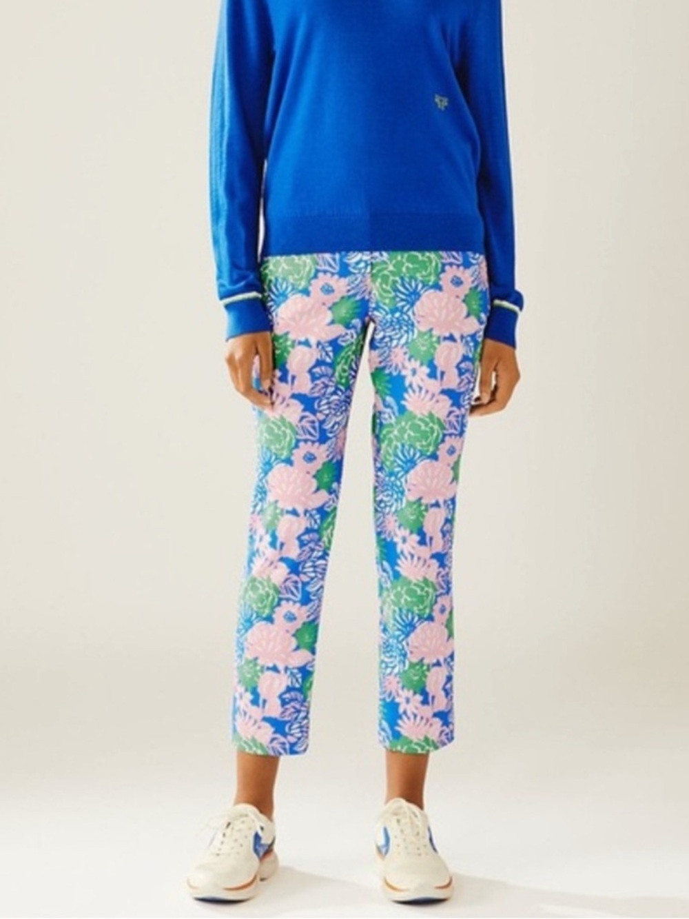 Tory Burch Ribbon Bouquet Printed Tech Twill Golf Pants 8